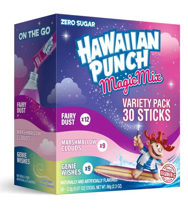 Hawaiian Punch Magic Mix, On-The-Go, Zero Sugar Drink Mix Packets, 30 pack