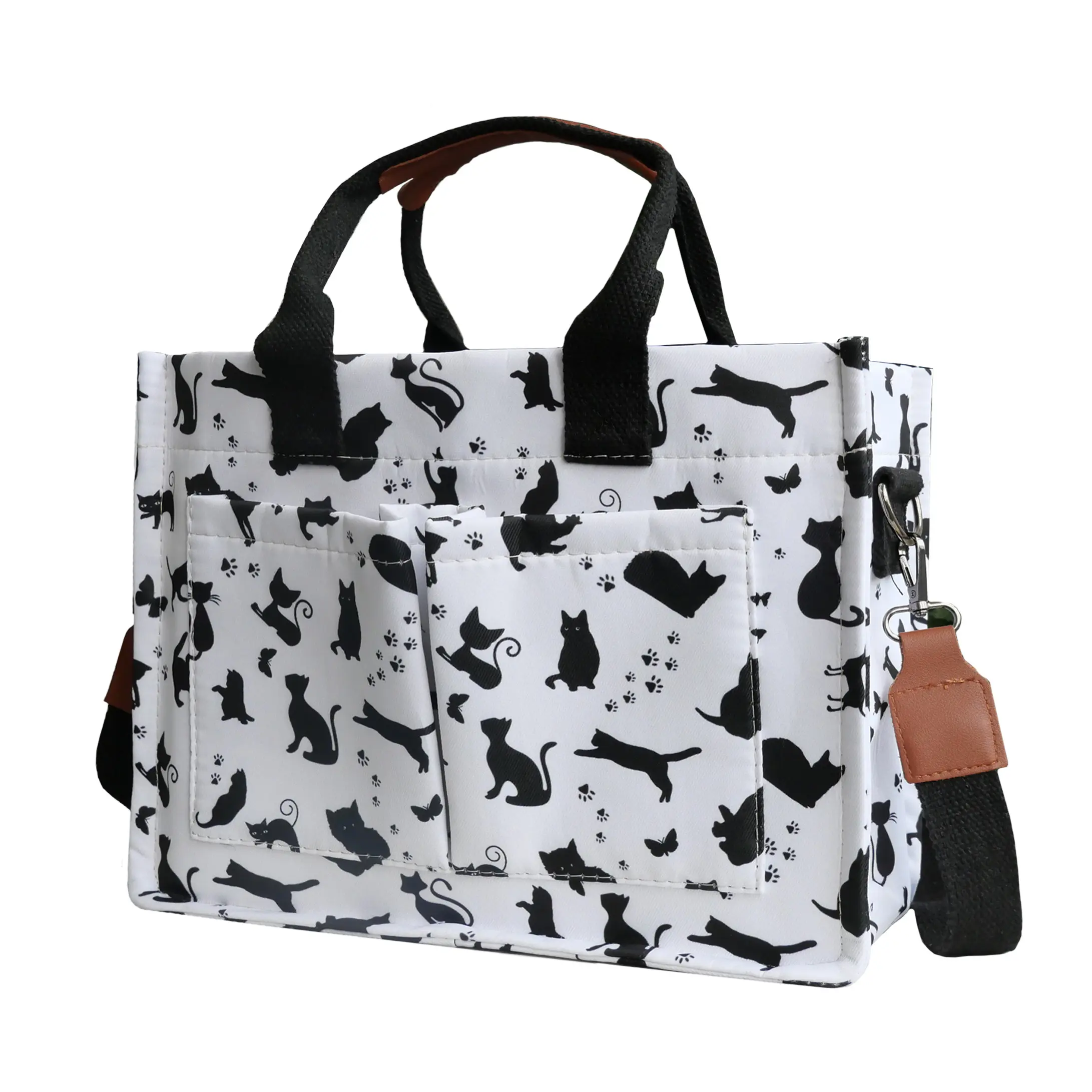 Simple Fashion Kitten Pattern Large Capacity Tote Bag Multifunctional Shoulder Bag Crossbody Bag College Style Suitable For Daily Commuting Work And Travel Animal Design Women's Crossbody Canvas Tote Bag crossbody  purse fits everything bag
