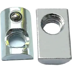 20 Packs 1/4-20 Threaded Steel Roll in T-Nut with Ball Spring, T Slot Accessories for  Extrusion Profile Rail