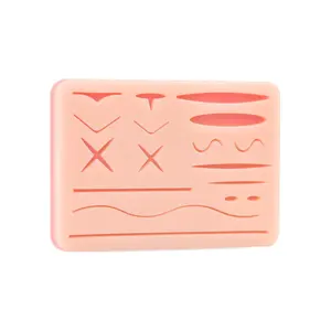 Suture Practice Pad Three-Layer Silicone Skin Kit Upgraded 17 pre-Cut Wounds for Medical and Veterinary Students Training