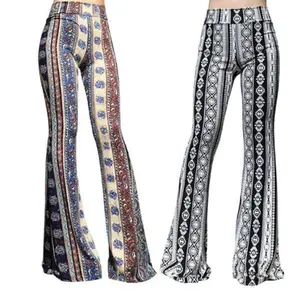 Women Boho Flare Pants High Waisted Stretch Bell Bottom Yoga Pants Hippie Flared Leggings 70s Wide Leg Palazzo Pants��gift��
