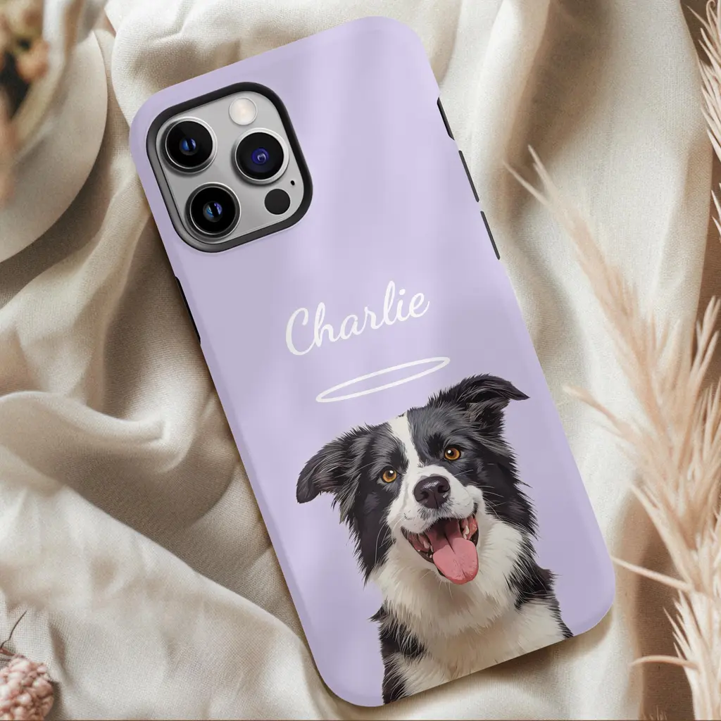 Custom Pet Phone Case Using Pet Photo + Name Custom Dog Phone Case Custom Cat Phone Case 17 16 15 14 13 12 11 Xs 8 7 Plus