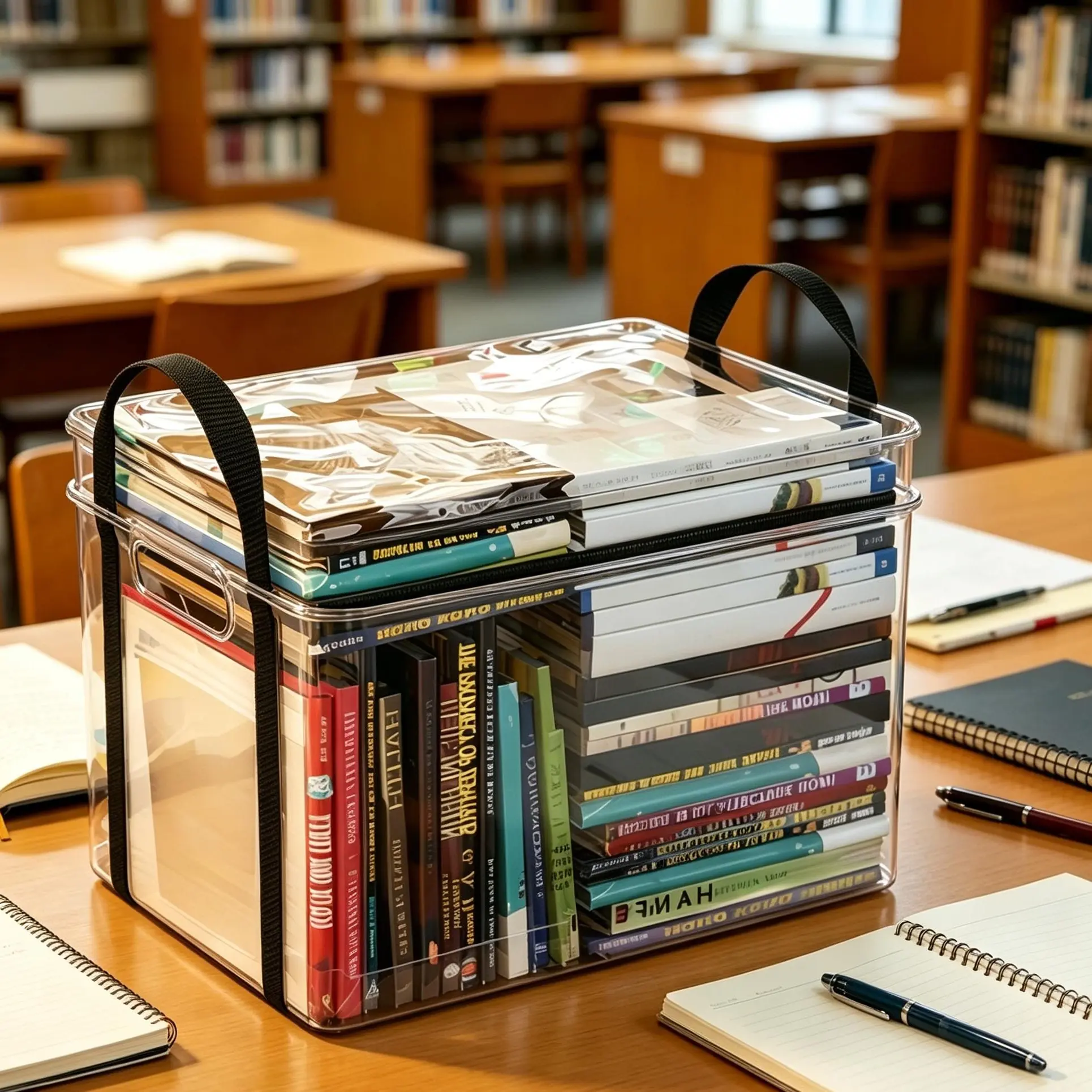 Transparent & Thickened Book Storage Box, Durable for Long-Term Use