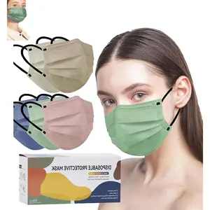 50 Pack Morandi Disposable Face Masks, 3 Ply Protective Breathable Face Masks, Soft Comfortable Adult Face Covers for Daily Indoor Outdoor Use