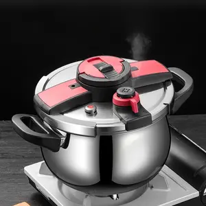 7L Stainless Steel Pressure Cooker with Safety Lock and One-Handed Operation, Includes Steamer Basket, Ideal for Induction Cooking and Dishwasher Safe