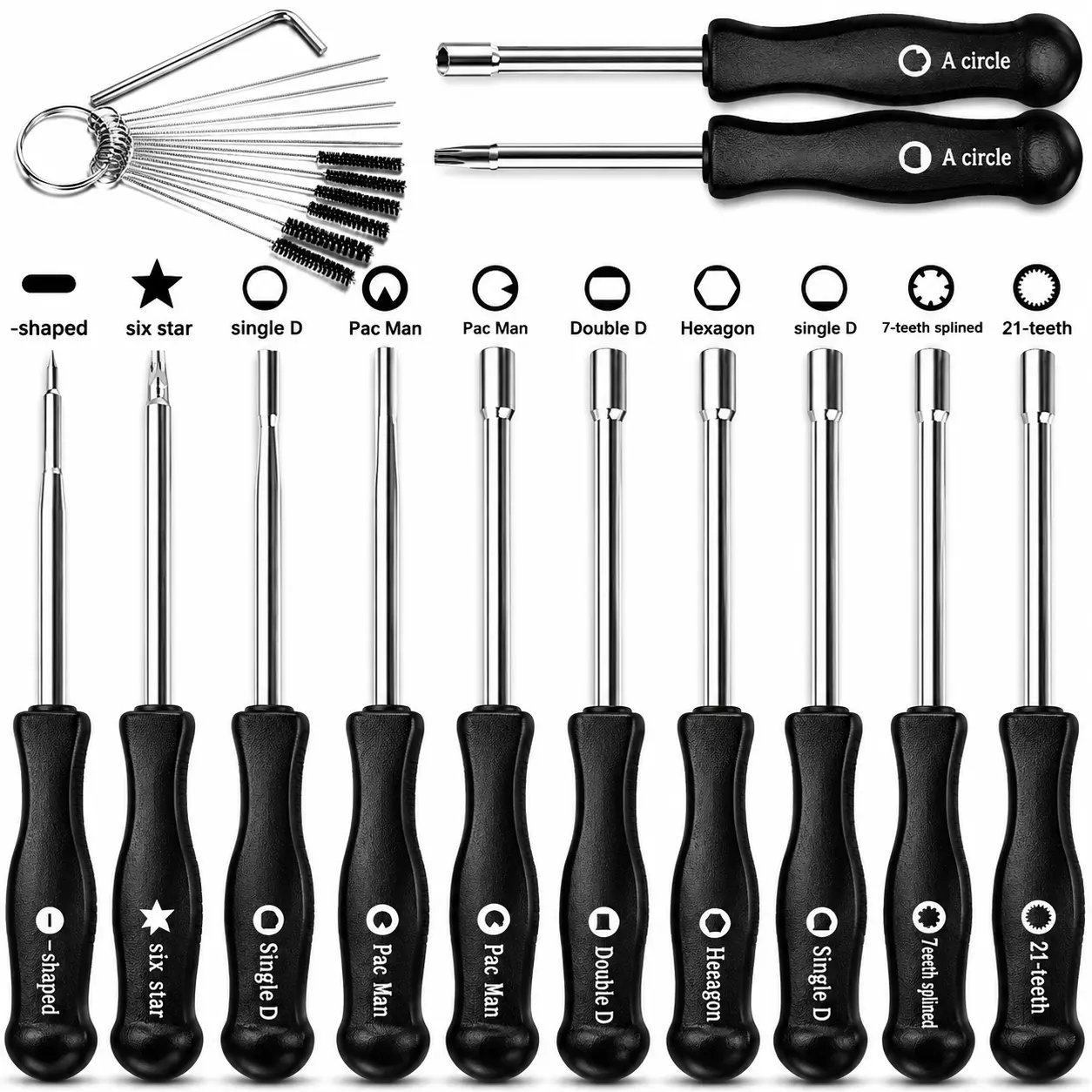 12PCS Carburetor Adjustment Tool Kit, Small Engine Carburetor Adjusting Screwdriver Set with Cleaning Tools for Chainsaws, Trimmers and Weed Eaters