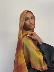 Asia Satin Chiffon Print Hijab - Elegant with Beautiful Print for Women