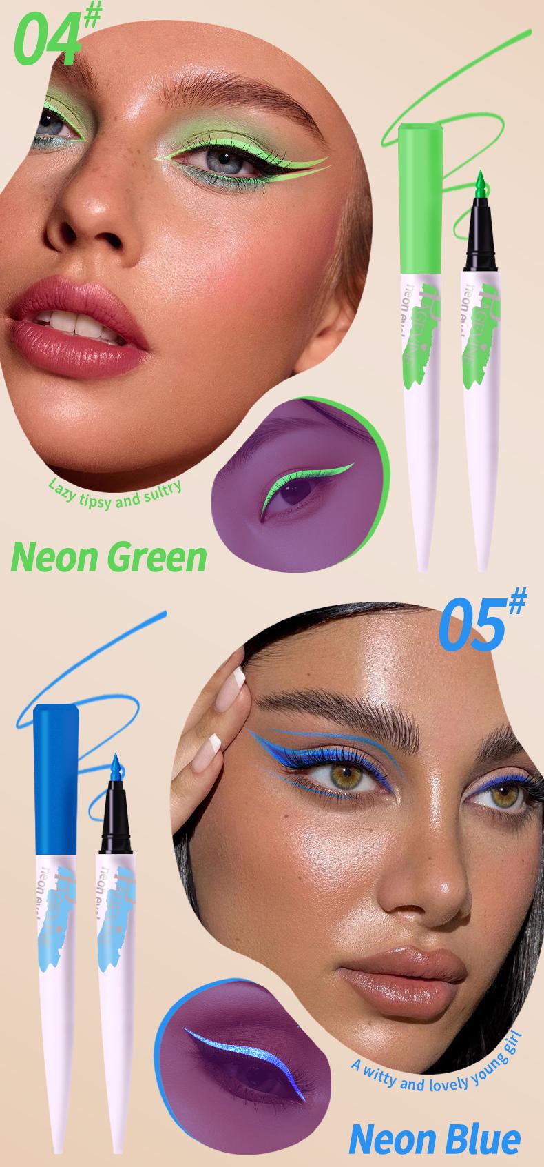 8 Color Liquid Eyeliner Set, Waterproof Smudge Proof Matte Eyeliner with Christmas Tree Tip, Quick Dry Smooth Ink, Long Lasting No Crease, Neon Liner for Bold Graphic & Winged Eye Looks, Perfect for Daily, Festival & Party Makeup        ， 。