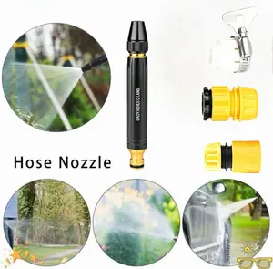 Adjustable Garden Hose Nozzle High Pressure Water Gun-Sprayer Car Wash Tool For Watering Flowers Cleaning Windows Outdoor Use,Summervibes