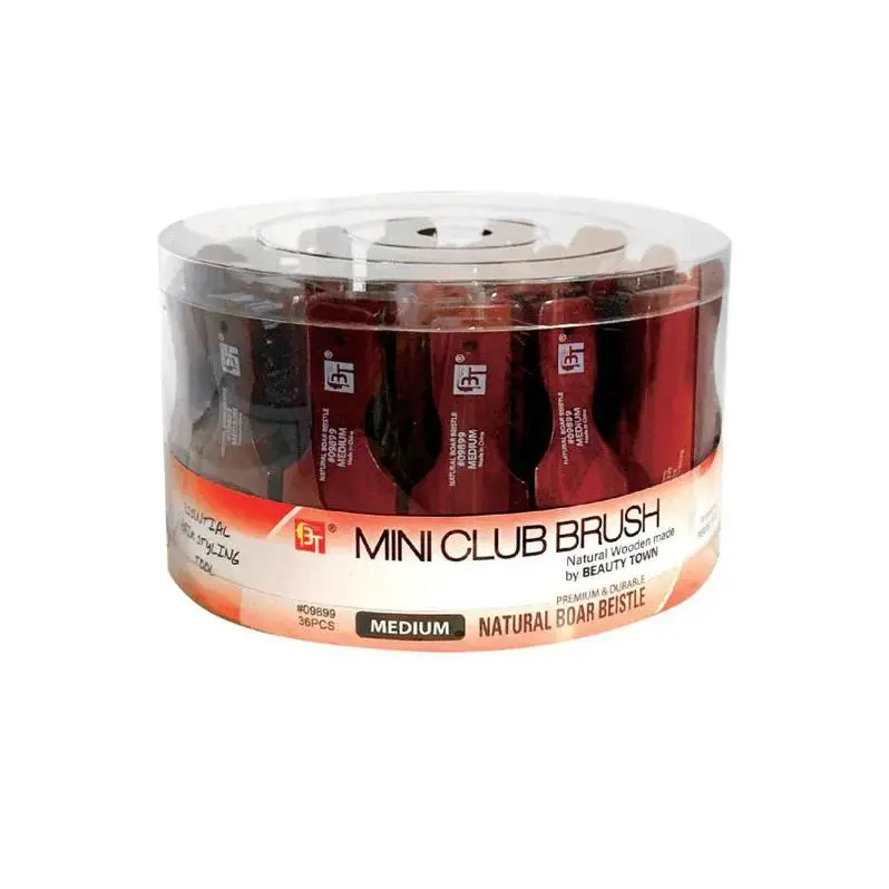 BT Natural Boar Bristle Mini Club Brush Cherry - Medium