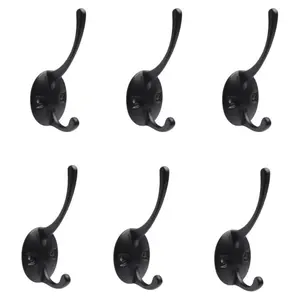 Wall-Mounted Dual Side Hooks Set (3/6 Pieces), Ideal for Hanging Clothes & Towels, Perfect for Home Decor Accessories, Wall Mounted Holder