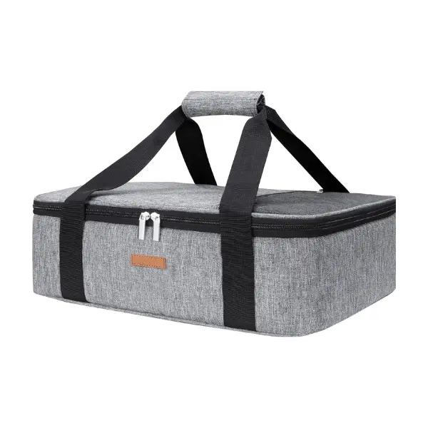 Insulated Casserole Carrier for 9x13 Baking Dish, Thermal Food Storage Tote, Keeps Food Hot or Cold, Lasagna Transport Bag for Potluck Picnic Party