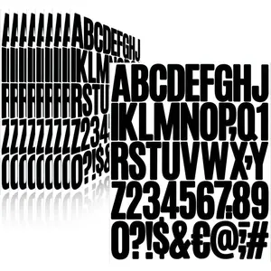 2 Inch Black 500Pcs Self Adhesive Waterproof Vinyl Alphabet Number Letter Stickers for Mailbox Window Door Sign Address Business Decoration