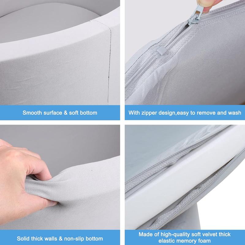 Foam Ball Pit Soft Round Kiddie Baby Playpen 35.4"x11.8" for Toddlers with Soft Foam and Safe Design Compact Portable Easy to Clean Vacuum-sealed Pink