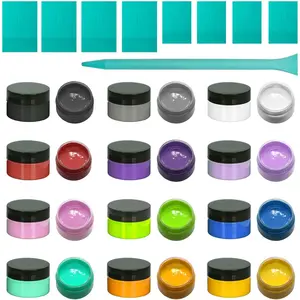 12 Color Chalk Paste Set with 9 Mini Squeegees, Paint for Stencils, Ideal for Mesh Transfer, DIY Furniture and Home Decoration