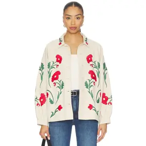 The Great The Western Embroidered Commodore Jacket X Stetson Collab in Cream