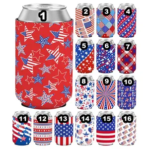 USA 250th Anniversary Can Cooler Sleeves, Patriotic Beverage Insulators, 4th of July Party Accessories, Memorial Day Drink Holders