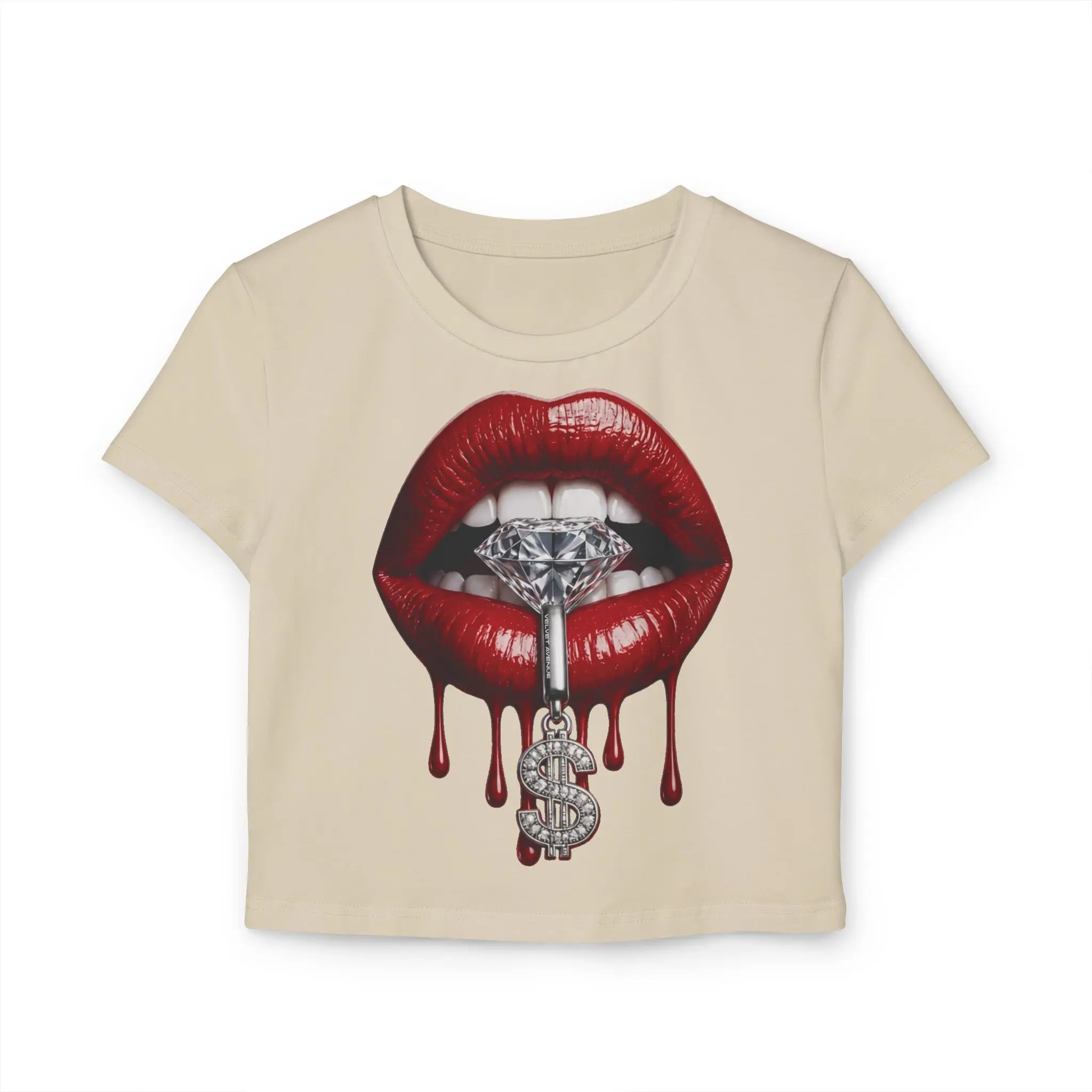 Dripping Red Lips with Diamond & Dollar Chain Tee