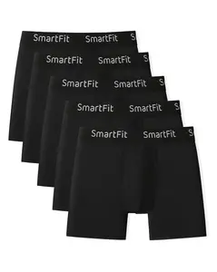 SF SmartFit Men's 5 Pack Performance Boxer Briefs (Black Dominant)