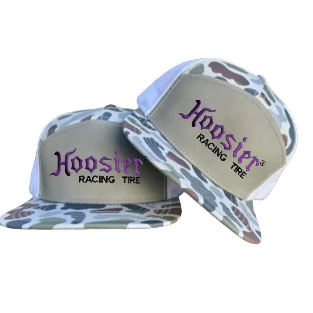 Hoosier Racing Tire Snapback Hat – Classic Motorsport Trucker Cap with Embroidered Logo | Adjustable Mesh Back Racing Hat for Men & Women | Vintage Racing Team Style Baseball Cap