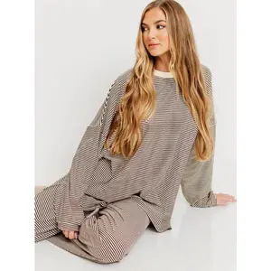 Trendy Striped Casual Home Wear for Women in Fall 2025 Loungewear Pajamas Long Sleeve Nightwear Women's Wear
