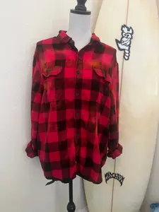 WS: MALIBU HIPPIE Classic Red Buffalo Bleached Flannel