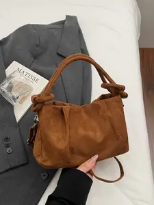 Vintage Small Bag Fashion Unique Design Shoulder Crossbody Bag, Korean Style Dumpling Bag, Large Capacity Commuter Handbag, Crossbody Tote Bag