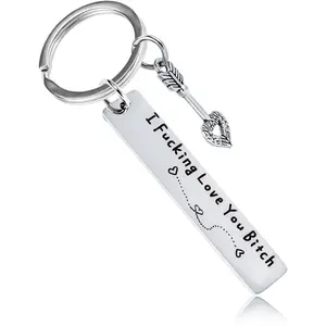 Best Friend for Women, Stainless Steel Key Chain Engrave I Fking Love You Bith Birthday Friendship Gift for Bestie Best Friends Female Bff