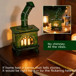 Kids' Favorite Decorative Items, Beautiful Home Ornaments, Small Fireplace and Cat Oil Lamp Wreath Magnets, Christmas Atmosphere Miniature Decorations