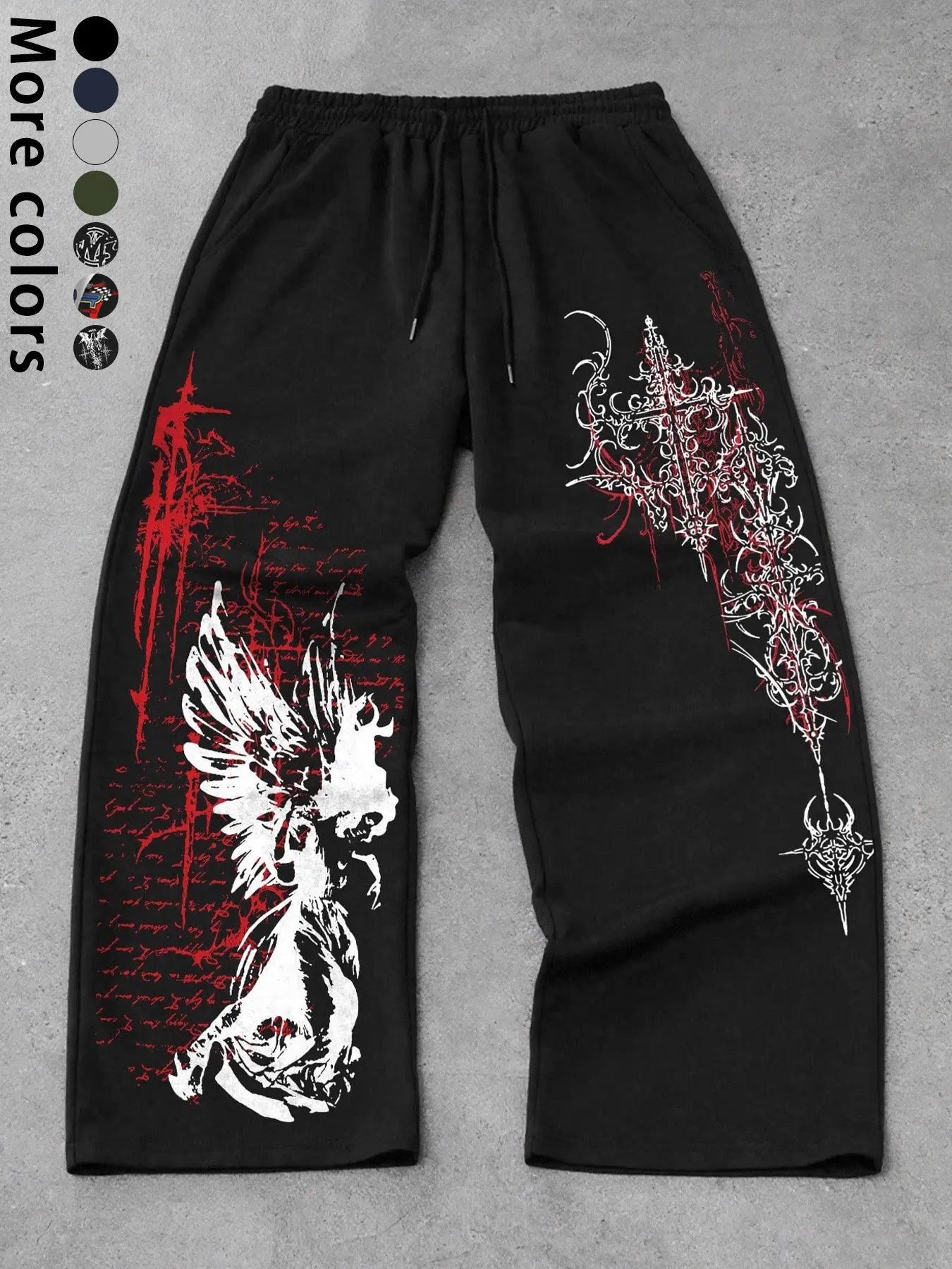 Men's Y2K Street Style Straight Leg Pants, Loose Waistband Joggers