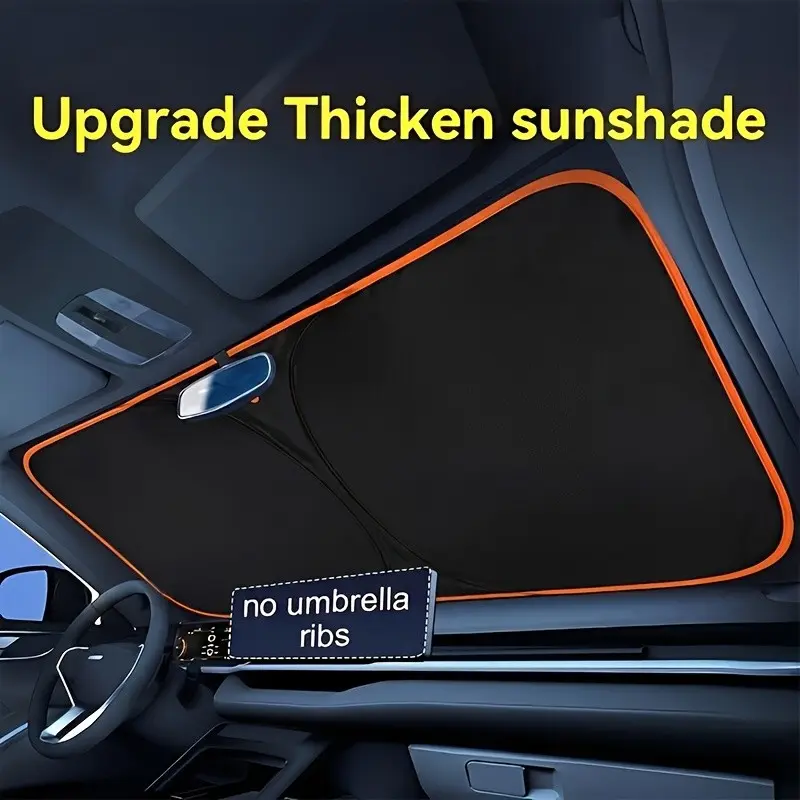 2026 New Summer Portable Single-Piece Car Sunshade Board, Sun Shade For Car Window, Titanium Silver Upgrade Thick Windshield Sun Shade Cover, Windscreen Shade Cover, Sun Shades For Car Windows, Easy Installation for Cars, SUVs & Trucks