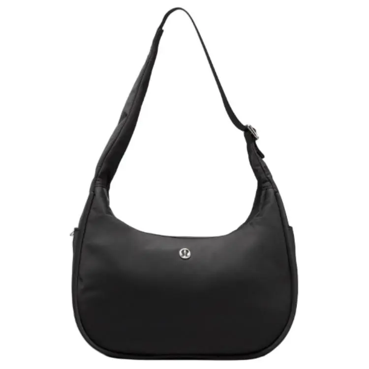 Lululemon Mini Tote Bag with Metal Logo Zipper and Recycled Nylon for Women in Black