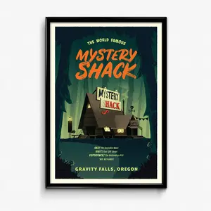 Mystery Shack Travel Poster - Wall Decor Artwork Gravity Falls Gift
