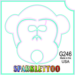 Ruby Red Paint G246 1.5 x 2.3 x 2.3 in. 3-Ply Monkey Design Glitter Tattoo - Pack of 100