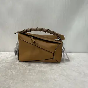 Pre-owned LOEWE Puzzle Edge Small Tan Calfskin Bag KC521 26.05.21