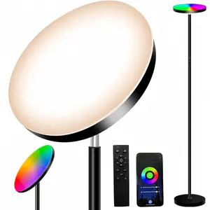 HOMAKEE Smart App Control RGB Ambient Floor Lamp 100+ Color Modes Strobe Gradient Jump Constant Lighting 2700K-6500K 2600LM Brightness Unlimited Smooth Dimming Modern Corner Mood Light