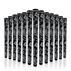 13 Pieces of Non Slip Rubber Exquisite Element Pattern Golf Black Grip, Waterproof and Of Excellent Quality, Golf Gift Set professional club grip