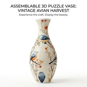 160-Piece Set 3D Jigsaw Puzzle Vase, Creative Puzzle Art Puzzles, Aesthetic Modern Multi-Styles, 100% Leakproof Waterproof Inner Liner for Real Flowers, Stress Relief DIY Home Decor Gift for Gen Z & Adults