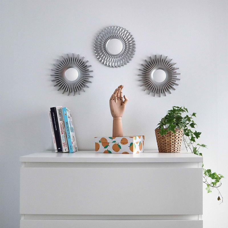 Pack of 3 Round Wall Mirrors for Bedroom Living Room Decor, Minimalist Vintage Chic Circle Mirrors for Home Decor, Housewarming Gift for Women Mom