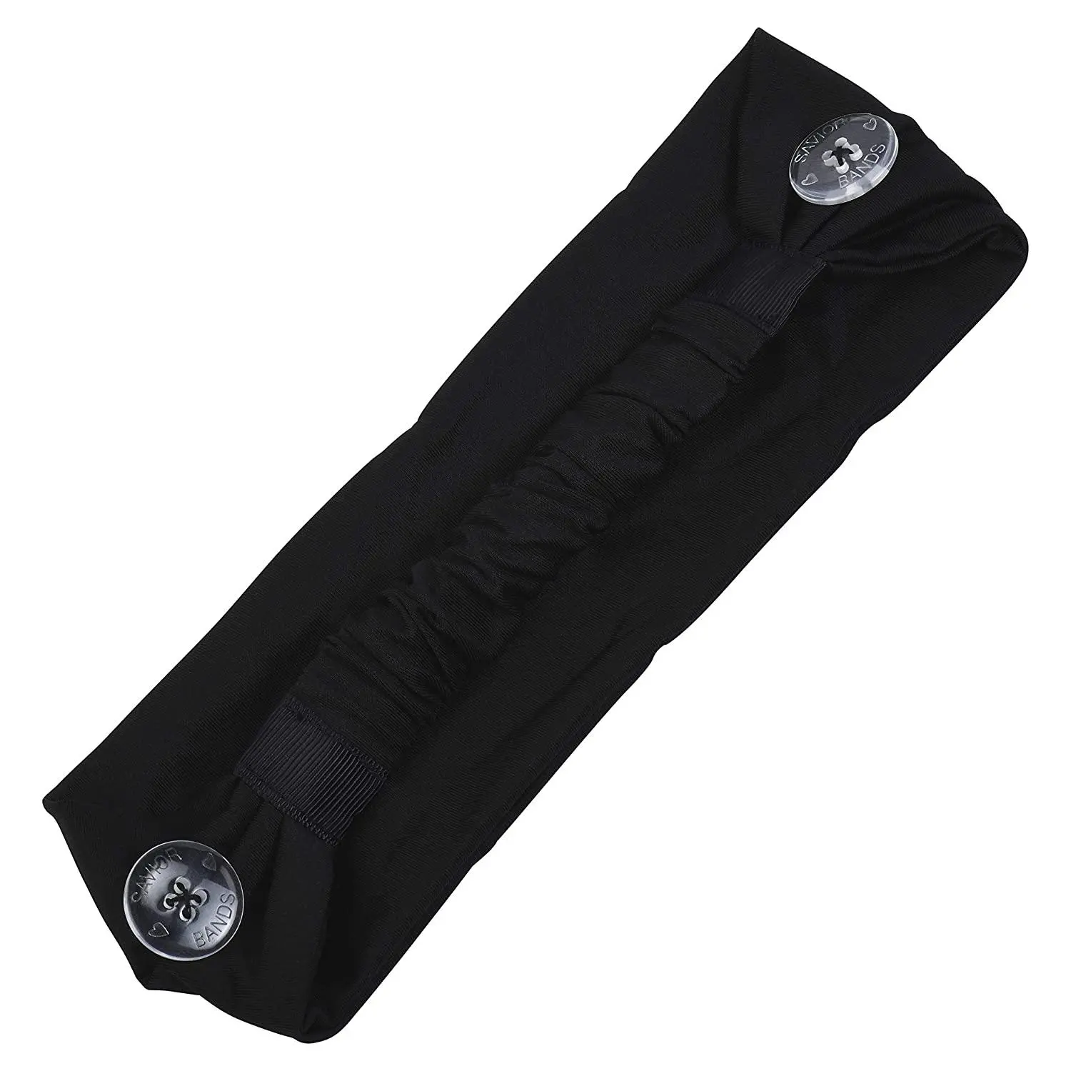 Black Savior Bands Headbands with Buttons For Masks For Nurses