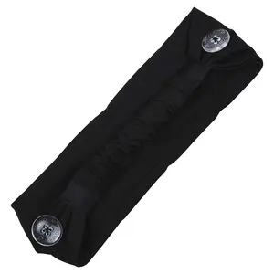 Black Savior Bands Headbands with Buttons For Masks For Nurses