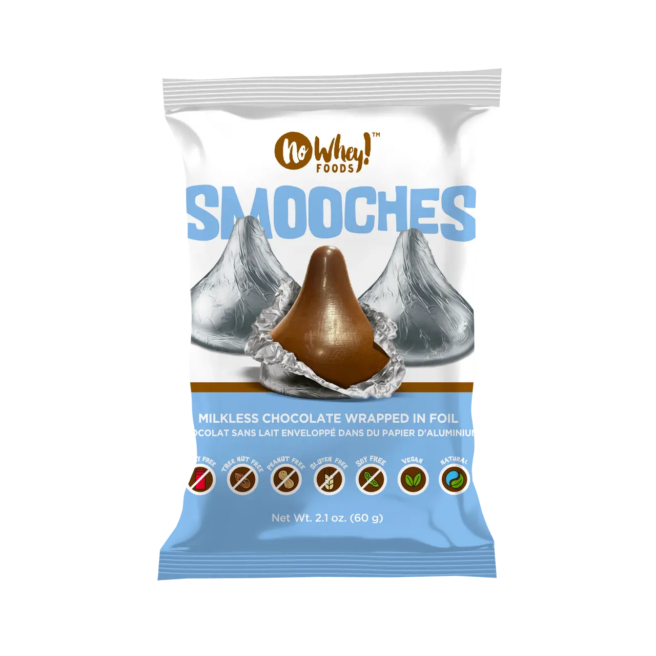 Milkless Chocolate Smooches Candies, Peanut-Sesame Foil-Wrapped Snack Treats