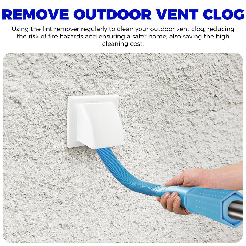 2 Pieces Dryer Vent Cleaner Kit Compatible with All Vacuum Cleaner Dryer Lint Brush and Vacuum Hose Attachment with Stretch Universal Connector Quick Lint Remover