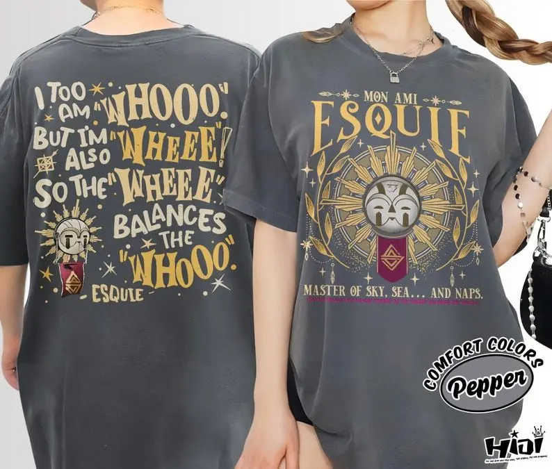 Esquie Clair Obscur Expedition 33 Shirt Comfort Colors, Funny Game Tee, Expedition 33 T-Shirt, Double Sided Esquie Shirt, Gamer Gift Tee