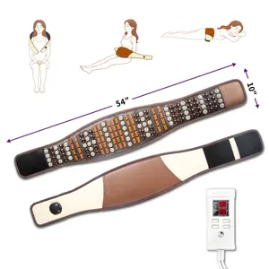 Far-Infrared Heat Therapy Waist  Belt, Natural Stone Waist Heating , contains 154 tourmaline stones,  muscle relaxation, 1–12-hour timer, 10 inches × 54 inches, Model LKT65