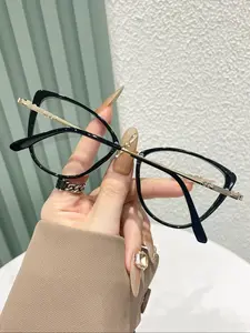 Vintage Cat Eye Frame Eyeglasses, Trendy Casual Eyeglasses for Women & Men, Fashion Eyeglasses for Work, Daily Clothing Decor, Perfect for Student Daily Use, Fashionable Frames Glasses, Stylish Eyeglass, Stylish Trendy Eyewear
