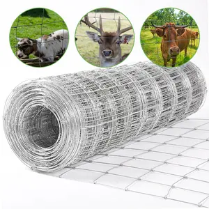 Farm Fence 4FT x 165FT, Livestock Fence, Goat Fence, Galvanized Cattle Fence, Heavy Zinc Coating Wire Fencing, Hog Wire Fencing Perfect for Pest Control, Livestock & Animals Protection