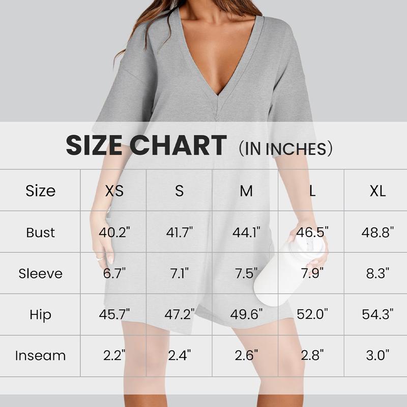 Mundoven Rompers for Women Casual Oversized Athletic Jumpsuits Overalls Workout Hot Shot Tee Romper