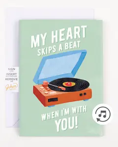 Endless Never Gonna Give you Up Valentines Greeting Card with Glitter