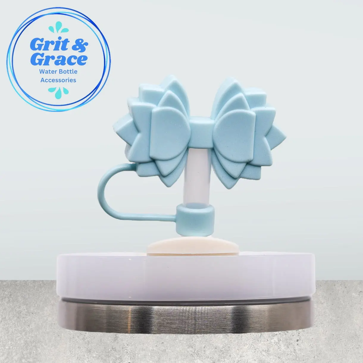 Blueberry Milk Straw Topper | Cute Silicone Tumbler Straw Topper for 10mm Straws - Gracie Bow Straw Topper